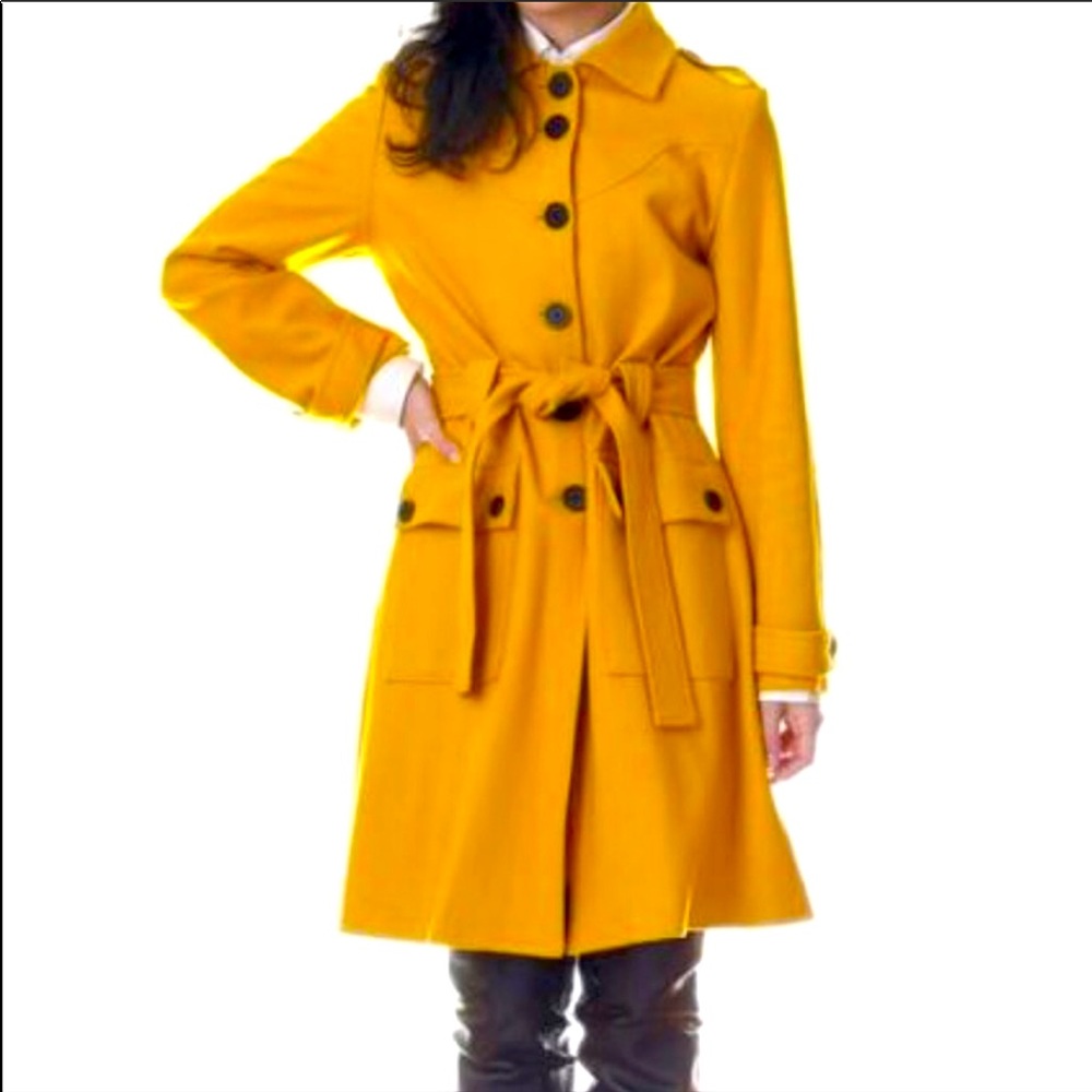 Moschino Cheap and Chic Mustard Yellow Wool Coat